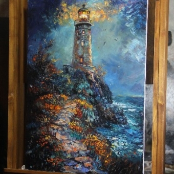 نقاشی رنگ روغن روی بوم